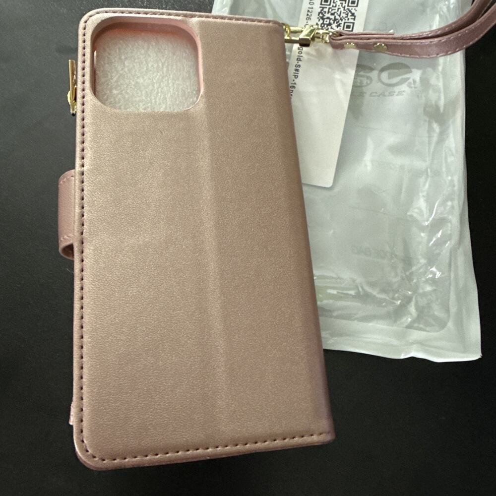 iPhone 16 Pro Max Case, Rose Gold W/wallet - Picture 2 of 6